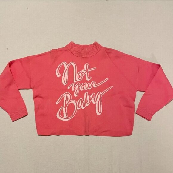 H&M Not Your Baby Pink Knit Sweater Womens Size Medium - Picture 1 of 16